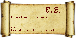 Breitner Elizeus névjegykártya